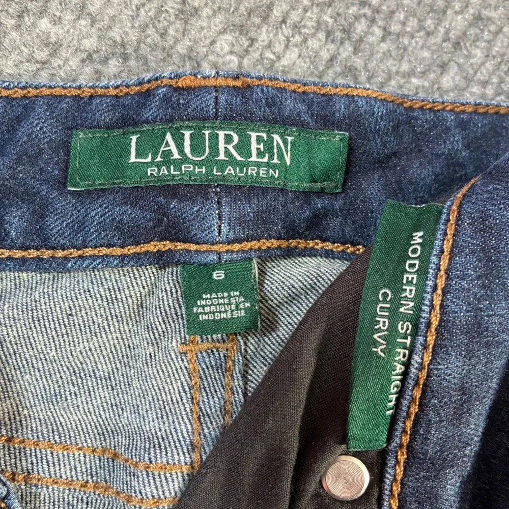 Lauren‎ Ralph Lauren Curvy Straight Jeans Womens 6 Dark Wash Blue Denim